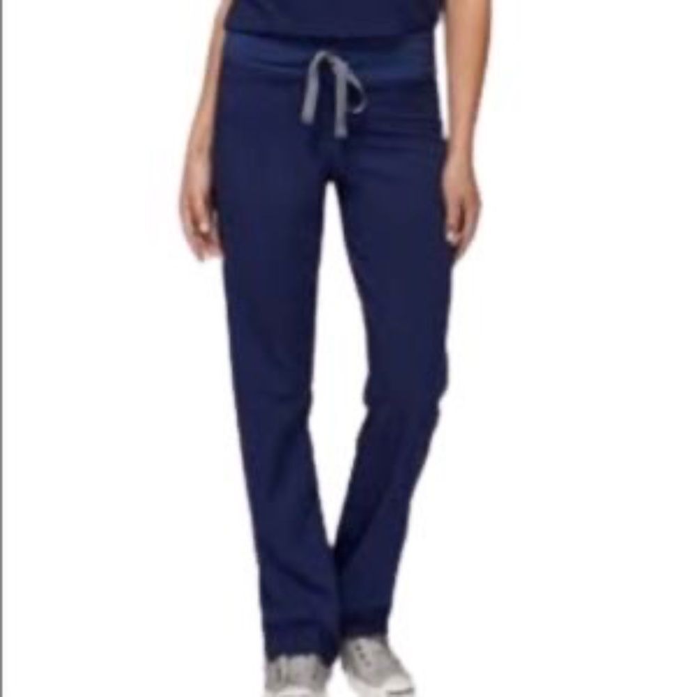 Figs Technical Collection Navy Blue High Waist Cargo Tall Scrub Pants‎ Sz…